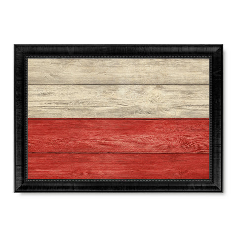 Poland Country Flag Texture Canvas Print with Black Picture Frame Home Decor Wall Art Decoration Collection Gift Ideas