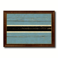 Botswana Country Flag Vintage Canvas Print with Brown Picture Frame Home Decor Gifts Wall Art Decoration Artwork