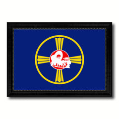 Omaha City Nebraska State Flag Canvas Print Black Picture Frame