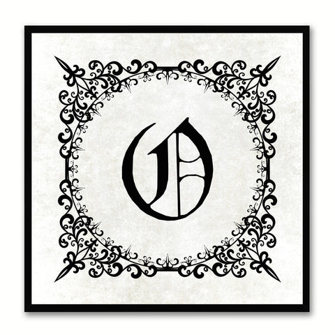 Alphabet O White Canvas Print Black Frame Kids Bedroom Wall Décor Home Art