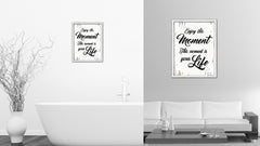 Enjoy This Moment This Moment Is Your Life Vintage Saying Gifts Home Decor Wall Art Canvas Print with Custom Picture Frame