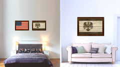 Kingdom of Prussia Germany Historical Flag Texture Canvas Print with Brown Picture Frame Home Decor Wall Art Gifts