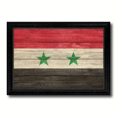 Syria Country Flag Texture Canvas Print with Black Picture Frame Home Decor Wall Art Decoration Collection Gift Ideas