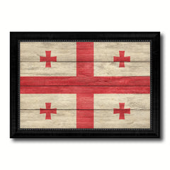 Georgia Country Flag Texture Canvas Print with Black Picture Frame Home Decor Wall Art Decoration Collection Gift Ideas