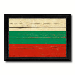 Bulgaria Country Flag Vintage Canvas Print with Black Picture Frame Home Decor Gifts Wall Art Decoration Artwork