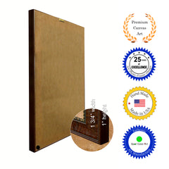 Queen Diamond Poker Decks of Vintage Cards Print on Canvas Brown Custom Framed