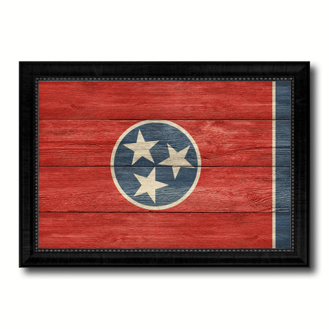 Tennessee State Flag Vintage Canvas Print with Black Picture Frame Home DecorWall Art Collectible Decoration Artwork Gifts