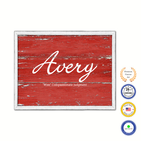 Zoey Name Plate White Wash Wood Frame Canvas Print Boutique Cottage Decor Shabby Chic