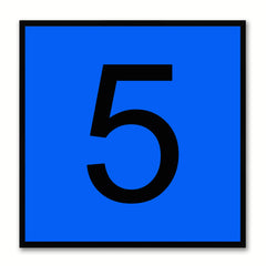 Number 5 Blue Canvas Print Black Frame Kids Bedroom Wall Décor Home Art