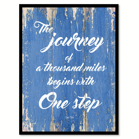 The Journey Of A Thousand Miles Lao Tzu Inspirational Quote Saying Gift Ideas Home Decor Wall Art