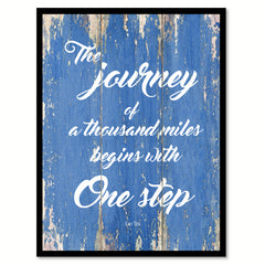 The Journey Of A Thousand Miles Lao Tzu Inspirational Quote Saying Gift Ideas Home Decor Wall Art
