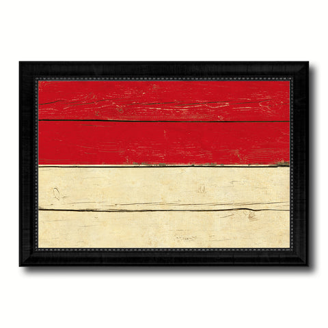 Indonesia Country Flag Vintage Canvas Print with Black Picture Frame Home Decor Gifts Wall Art Decoration Artwork