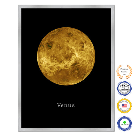 Venus Print on Canvas Planets of Solar System Silver Picture Framed Art Home Decor Wall Office Decoration