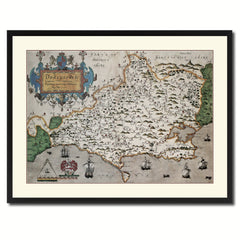 Atlas Of England & Wales Vintage Antique Map Wall Art Home Decor Gift Ideas Canvas Print Custom Picture Frame