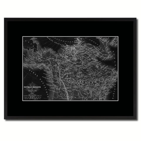 Canada Alaska Vintage Monochrome Map Canvas Print, Gifts Picture Frames Home Decor Wall Art