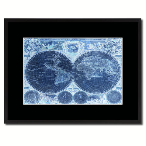 World Vintage Vivid Color Map Canvas Print, Picture Frame Home Decor Wall Art Office Decoration Gift Ideas