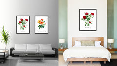 Red Rose Flower Canvas Print with Picture Frame Floral Home Decor Wall Art Living Room Decoration Gifts