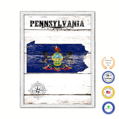 Pennsylvania Flag Gifts Home Decor Wall Art Canvas Print with Custom Picture Frame