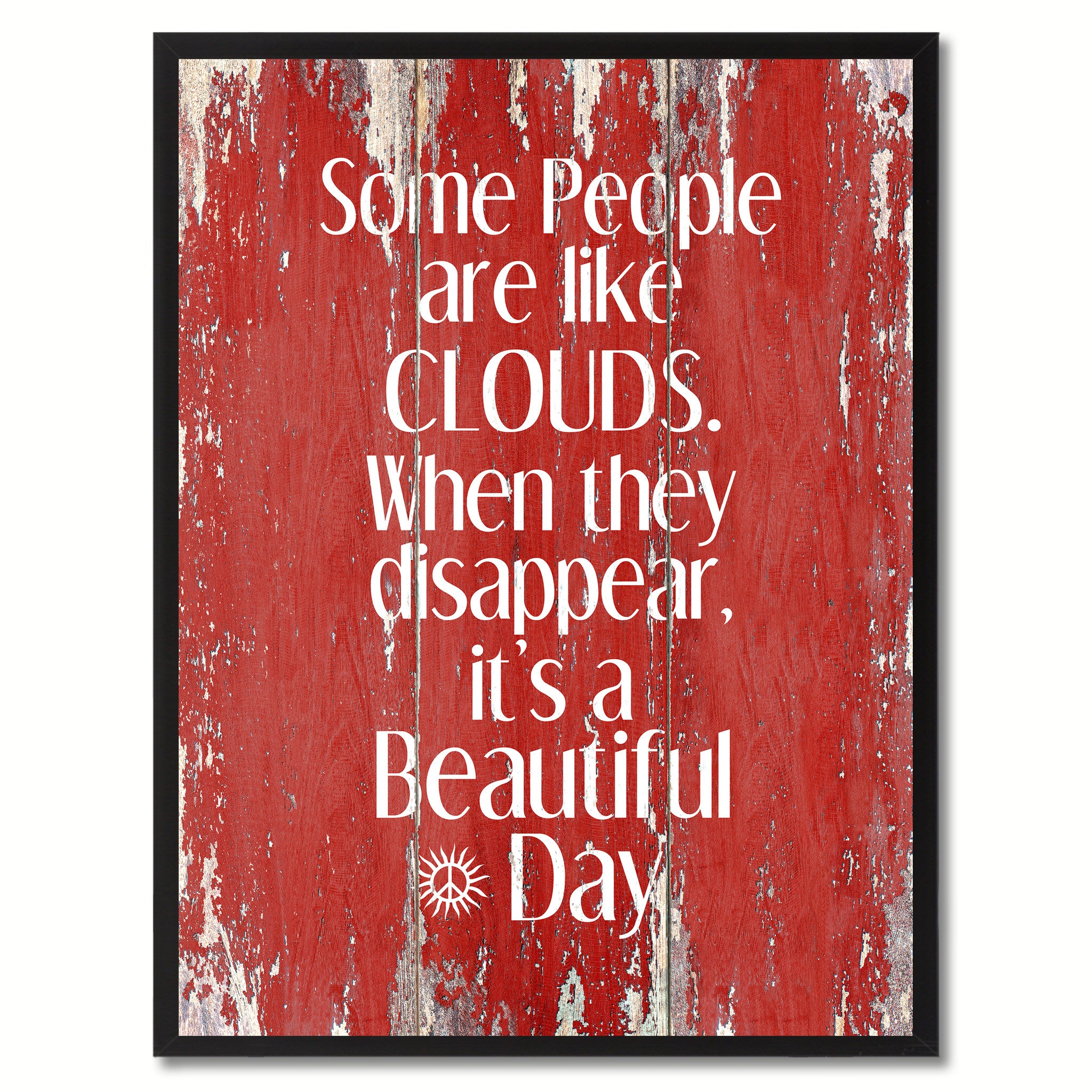 Some People Like Clouds When They Disappear Saying Canvas Print, Black Picture Frame Home Decor Wall Art Gifts
