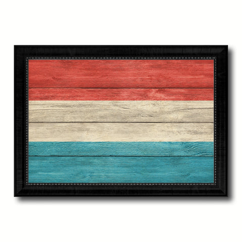 Luxembourg Country Flag Texture Canvas Print with Black Picture Frame Home Decor Wall Art Decoration Collection Gift Ideas