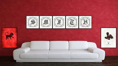 Alphabet D Brown Canvas Print Black Frame Kids Bedroom Wall Décor Home Art