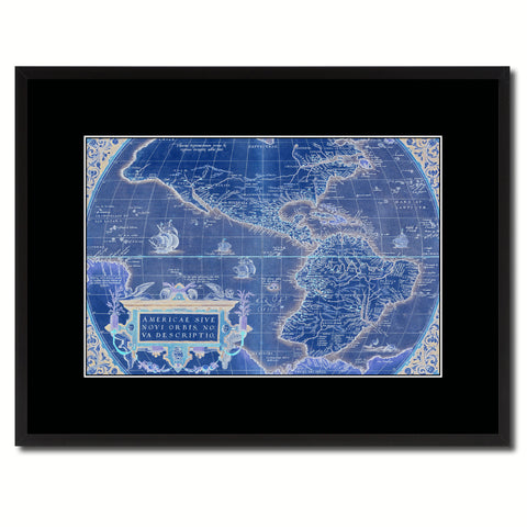 North South America Vintage Vivid Color Map Canvas Print, Picture Frame Home Decor Wall Art Office Decoration Gift Ideas