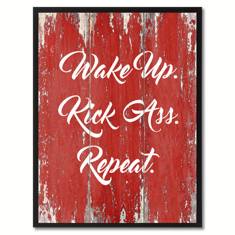 Wake Up Repeat Funny Quote Saying Gift Ideas Home Décor Wall Art