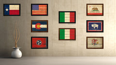 Italy Country Flag Vintage Canvas Print with Black Picture Frame Home Decor Gifts Wall Art Decoration Artwork