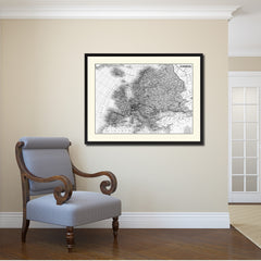 Europe Vintage B&W Map Canvas Print, Picture Frame Home Decor Wall Art Gift Ideas