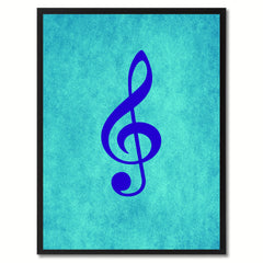 Treble Music Aqua Canvas Print Pictures Frames Office Home Décor Wall Art Gifts