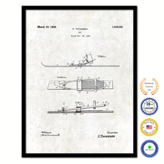 1925 Ski Old Patent Art Print on Canvas Custom Framed Vintage Home Decor Wall Decoration Great for Gifts