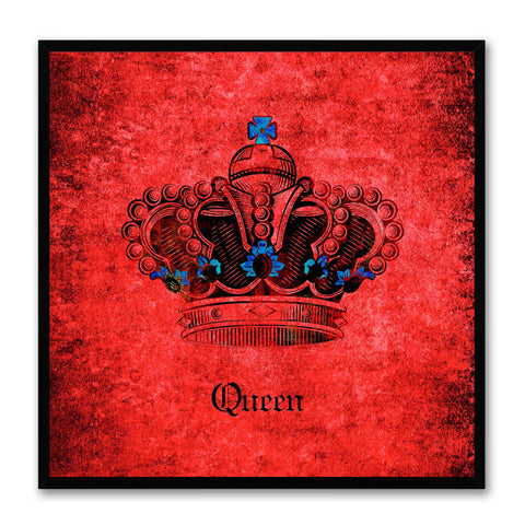 Queen Red Canvas Print Black Frame Kids Bedroom Wall Home Décor