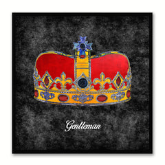 Gentleman Black Canvas Print Black Frame Kids Bedroom Wall Home Décor