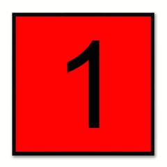 Number 1 Red Canvas Print Black Frame Kids Bedroom Wall Décor Home Art