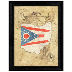 Ohio State Vintage Map Gifts Home Decor Wall Art Office Decoration