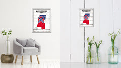 Mississippi Flag Gifts Home Decor Wall Art Canvas Print with Custom Picture Frame