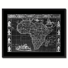 Africa Vintage Monochrome Map Canvas Print, Gifts Picture Frames Home Decor Wall Art