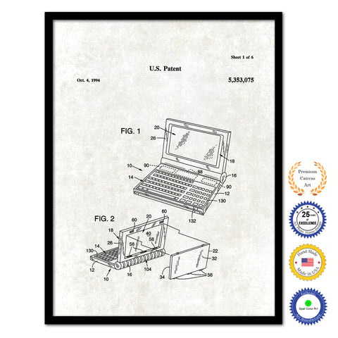 1994 Convertible flat panel display system Old Patent Art Print on Canvas Custom Framed Vintage Home Decor Wall Decoration Great for Gifts