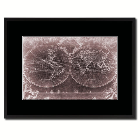Vintage World Vintage Vivid Sepia Map Canvas Print, Picture Frames Home Decor Wall Art Decoration Gifts