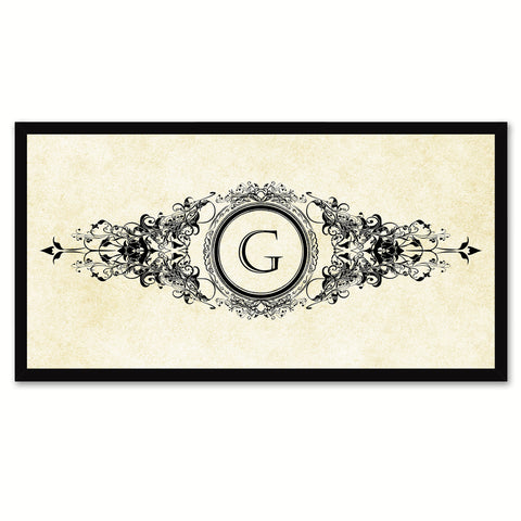 Alphabet Letter G White Canvas Print Black Frame Kids Bedroom Wall Décor Home Art