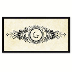 Alphabet Letter G White Canvas Print Black Frame Kids Bedroom Wall Décor Home Art