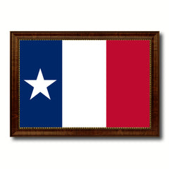Texas Dodson Historical Flag Canvas Print with Brown Picture Frame Home Decor Wall Art Gift Ideas