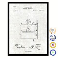 1881 Drafting Instrument Old Patent Art Print on Canvas Custom Framed Vintage Home Decor Wall Decoration Great for Gifts