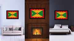 Grenada Country Flag Vintage Canvas Print with Black Picture Frame Home Decor Gifts Wall Art Decoration Artwork