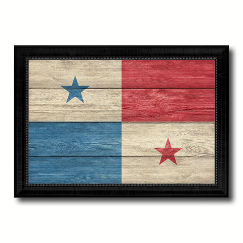 Panama Country Flag Texture Canvas Print with Black Picture Frame Home Decor Wall Art Decoration Collection Gift Ideas