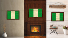 Nigeria Country Flag Vintage Canvas Print with Brown Picture Frame Home Decor Gifts Wall Art Decoration Artwork