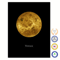 Venus Print on Canvas Planets of Solar System Black Custom Framed Art Home Decor Wall Office Decoration
