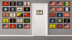 South Carolina Palmetto Guard Military Flag Texture Canvas Print with Brown Picture Frame Home Decor Wall Art Gifts