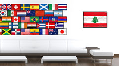 Lebanon Country National Flag Vintage Canvas Print with Picture Frame Home Decor Wall Art Collection Gift Ideas