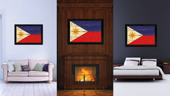 Philippines Country Flag Vintage Canvas Print with Black Picture Frame Home Decor Gifts Wall Art Decoration Artwork